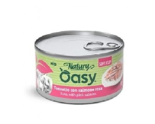 OASY WET CAT NATURY SOFT JELLY TONNETTO E SALMONE ROSA 85 GR <br/> Cibo Umido per Gatti