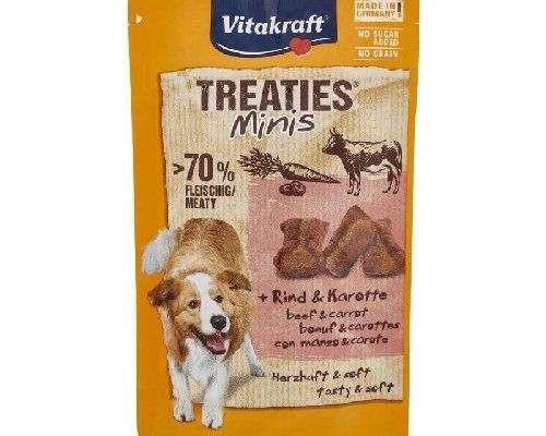 VITAKRAFT TREATIES MINI CON MANZO E CAROTE 48 GR <br/> Snack e Premi per Cani