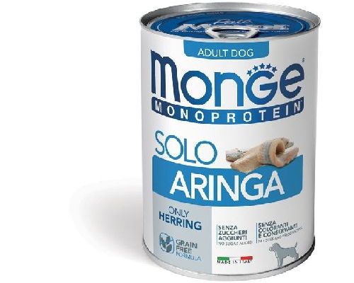 MONGE DOG SOLO ARINGA MONOPROTEICO 400 GR <br/> Cibo Umido per Cani