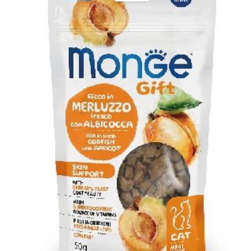 Monge Gift Meat Minis Gatto Skin Support Merluzzo e Albicocca <br/> Snack e Premi per Gatti