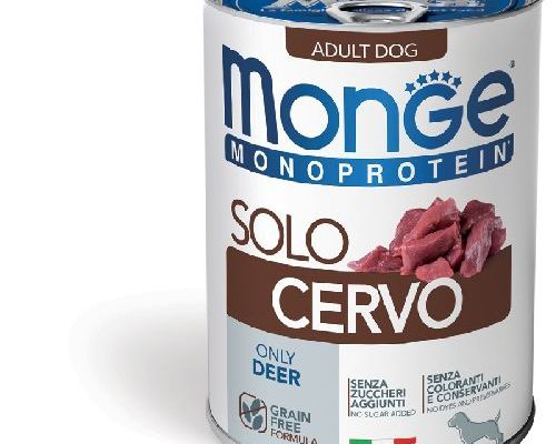 MONGE DOG SOLO CERVO MONOPROTEICO 400 GR <br/> Cibo Umido per Cani