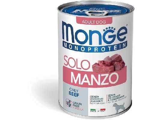 MONGE DOG SOLO MANZO MONOPROTEICO 400 GR <br/> Cibo Umido per Cani