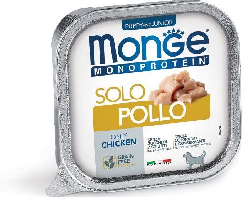 MONGE DOG PUPPY SOLO POLLO MONOPROTEICO 150 GR <br/> Cibo Umido per Cani