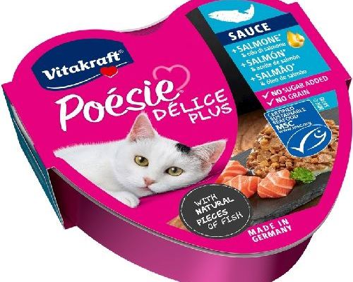 Vitakraft Poesie Plus Salmone e Olio di Salmone 85 gr <br/> Cibo Umido per Gatti