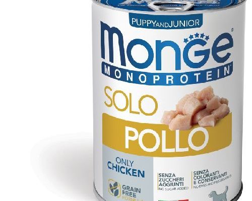 MONGE DOG PUPPY SOLO POLLO MONOPROTEICO 400 GR <br/> Cibo Umido per Cani