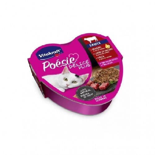 Vitakraft Poesie Plus Manzo e Olio di Salmone 85 gr <br/> Cibo Umido per Gatti
