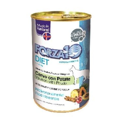 FORZA10 HYPO PATE CANE DIET CERVO E PATATE 400GR LATTINA <br/> Dieta Veterinaria per Cani