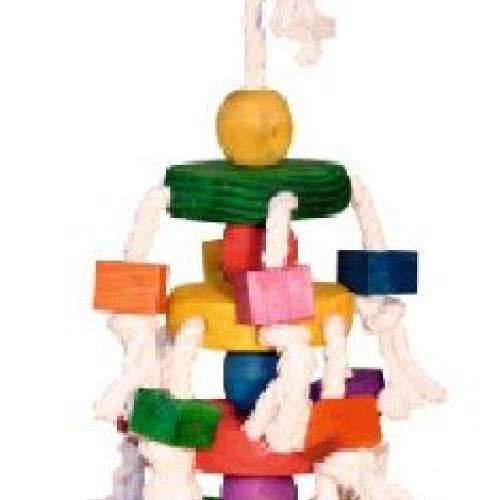 Gioco da appendere in legno colorato <br/> Gabbie Uccelli e Accessori