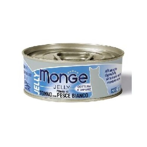 MONGE JELLY GATTO 80 GR TONNO E PESCE BIANCO <br/> Cibo Umido per Gatti