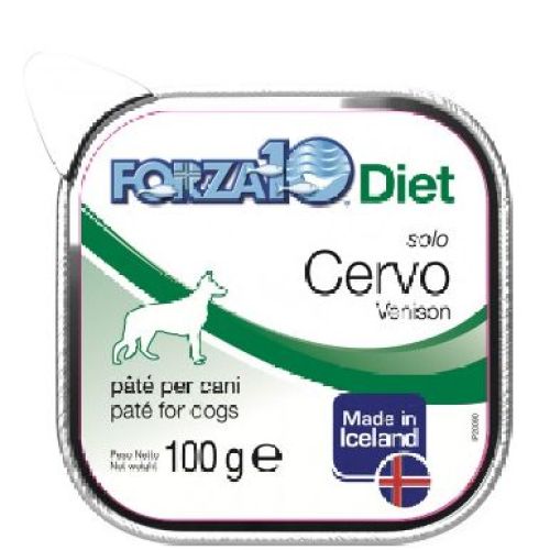 FORZA10 PATE CANE SOLO DIET CERVO 100 GR VASCHETTA <br/> Cibo Umido per Cani
