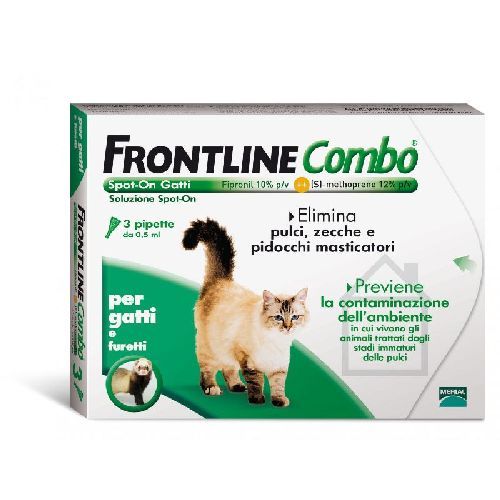 FRONTLINE COMBO GATTI E FURETTI (3 PIPETTE) <br/> Antiparassitario Gatto