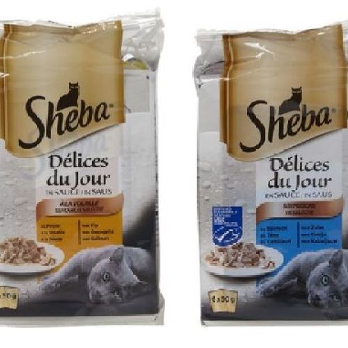 Sheba Délices Du Jour 6X50 Gr pesce: tonno, salmone e pesce bian <br/> Cibo Umido per Gatti