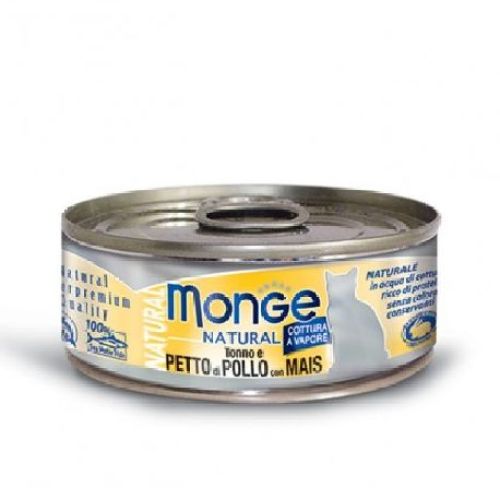 MONGE NATURAL GATTO 80 GR PETTO DI POLLO E MAIS <br/> Cibo Umido per Gatti