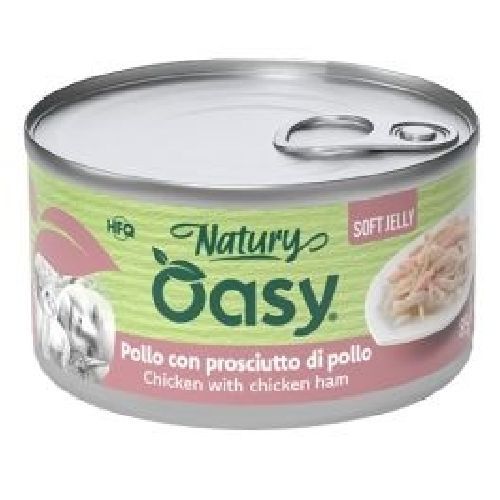 OASY WET CAT NATURY SOFT JELLY POLLO E PROSCIUTTO DI POLLO 85 GR <br/> Cibo Umido per Gatti