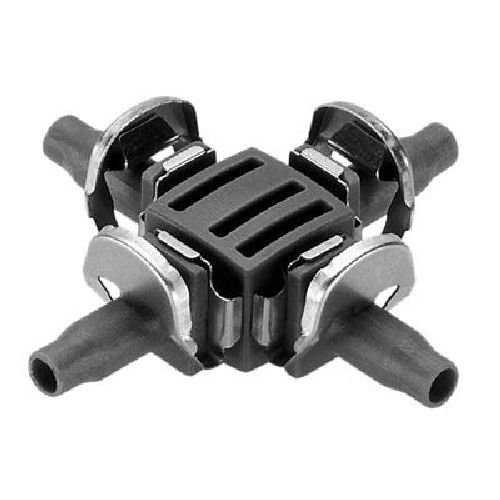 Raccordo a 4 vie 4,6 mm (3/16") (2 pezzi) <br/> Irrigazione Giardino e Accessori Giardinaggio