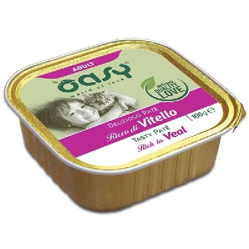 OASY WET CAT DELIZIOSO PATE ADULT VITELLO VASCHETTA 100 GR <br/> Cibo Umido per Gatti