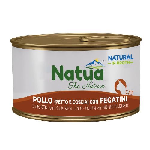 NATUA BROTH CAT POLLO CON FEGATINI 85 GR <br/> Cibo Umido per Gatti