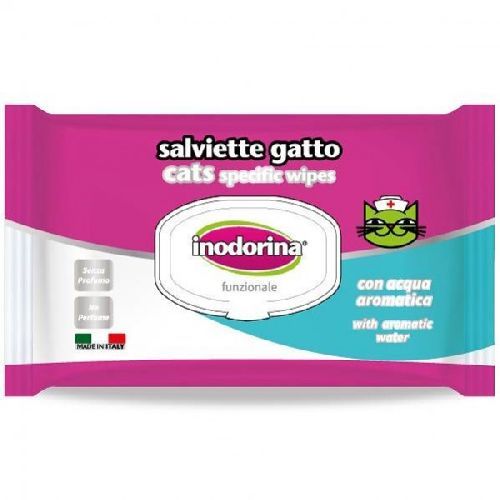 INODORINA SALVIETTE FUNZIONALI GATTO 40PZ <br/> Toelettatura Gatto per Manto e Cute