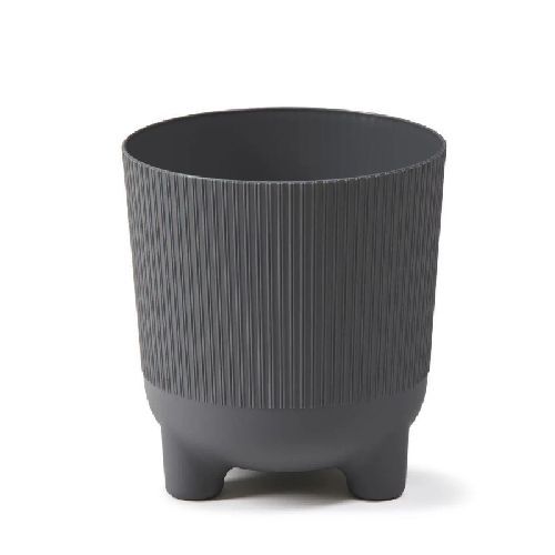 Vaso Eolo c/piedini cm 14 h 15,3 Antracite <br/> Vasi e Accessori in Plastica