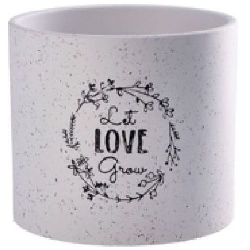 107276 COPRIVASO CERAMICA STAMPA LET LOVE GROW D13XH12 <br/> Vaso per Interni e decorazioni