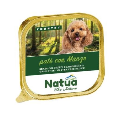 NATUA DOG COUNTRY MANZO 100 GR <br/> Cibo Umido per Cani