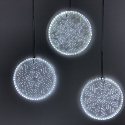 Disco Luminoso SMD Disk Fiocco di Neve 60 SMD LED Bianco Esterno <br/> Luci di Natale