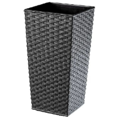 Vaso alto Finezja Rattan cm 35 h 67,7 grafite <br/> Vasi e Accessori in Plastica