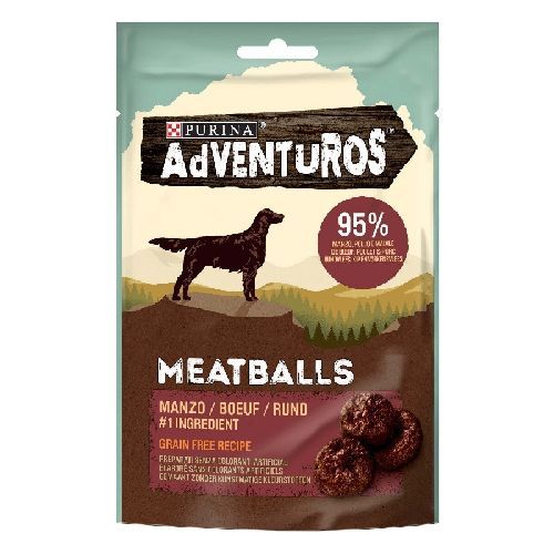 Adventuros Meatballs Manzo 70 gr <br/> Snack e Premi per Cani