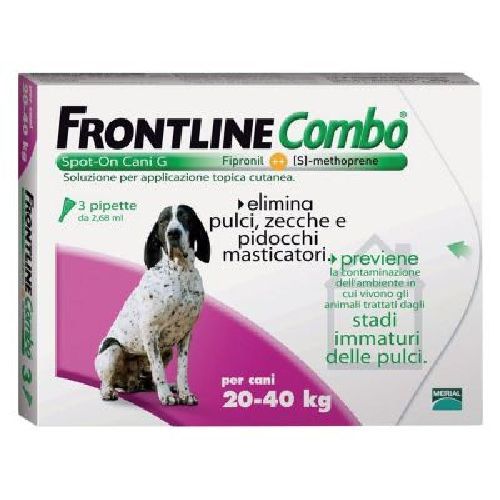 FRONTLINE COMBO CANI GRANDI 20-40 KG (3 PIPETTE) <br/> Antiparassitario Cane