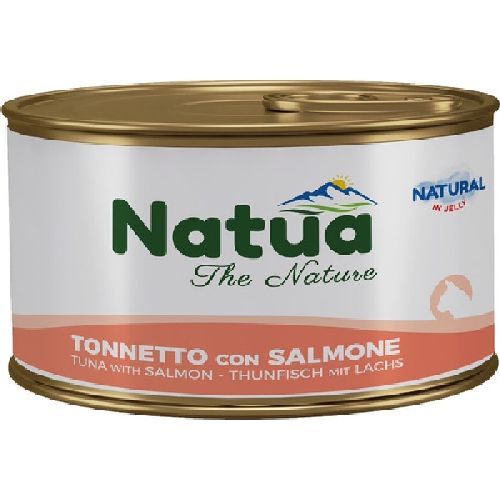 NATUA JELLY CAT TONNETTO CON SALMONE 85 GR <br/> Cibo Umido per Gatti