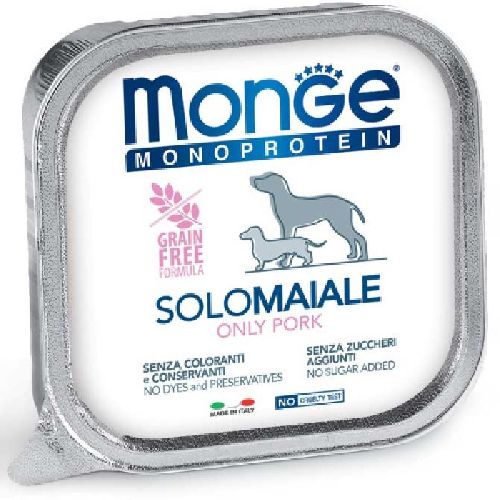 MONGE DOG SOLO MAIALE MONOPROTEICO 150 GR <br/> Cibo Umido per Cani