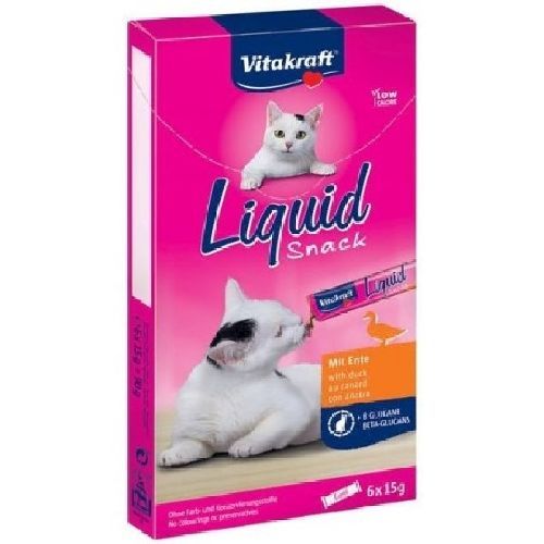 VITAKRAFT LIQUID SNACK ANATRA E BETAGLUCANI (6 PZ) <br/> Snack e Premi per Gatti