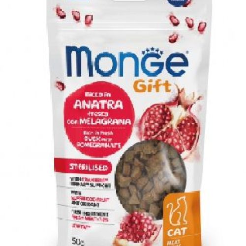 MONGE GIFT FILL STERILISED ANATRA E MIRTILLO <br/> Snack e Premi per Gatti