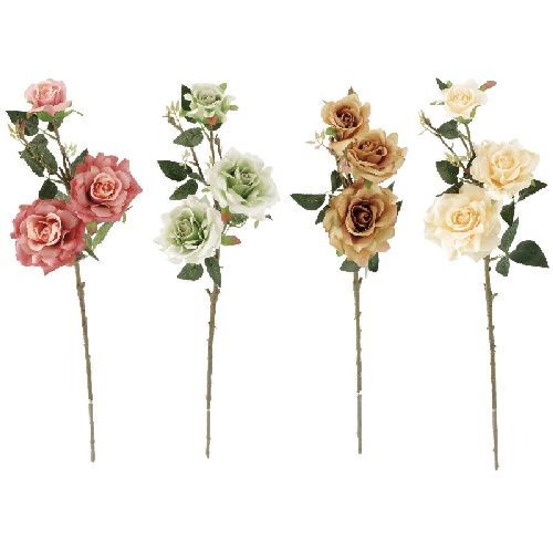 73654 ROSA ARTIFICIALE 3 FIORI 81CM <br/> Fiori Finti e Piante Finte
