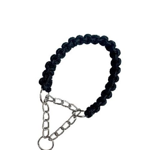 COLLARE PARACORD TAGLIA M COLLO CM. 35-48 NERO <br/> Guinzagli, Collari e Pettorine