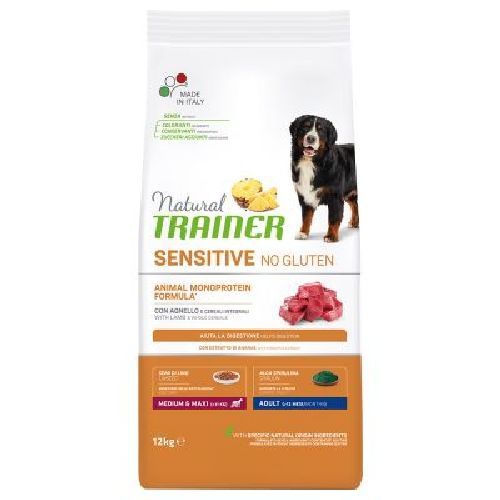 Natural Trainer Sensitive No Gluten Medium Agnello 3 kg <br/> Cibo Secco per Cani