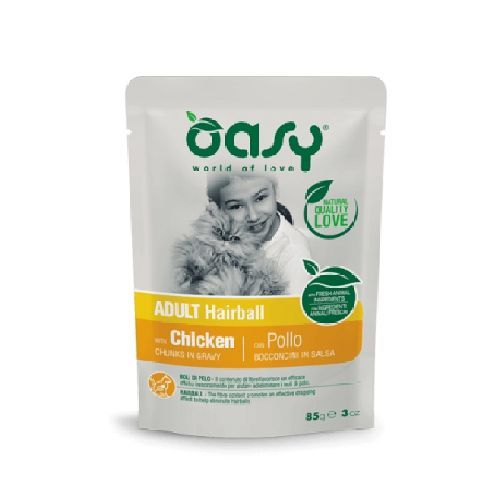 OASY WET CAT BOCCONCINI- ADULT HAIRBALL 85gr <br/> Cibo Umido per Gatti