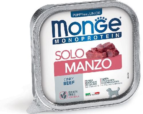 MONGE DOG PUPPY SOLO MANZO MONOPROTEICO 150 GR <br/> Cibo Umido per Cani