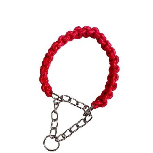 COLLARE PARACORD TAGLIA M COLLO CM. 35-48 ROSSO <br/> Guinzagli, Collari e Pettorine
