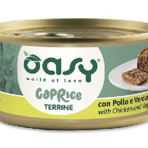 OASY WET CAT CAPRICE TERRINA POLLO E VERDURE LATTINA 85 GR <br/> Cibo Umido per Gatti