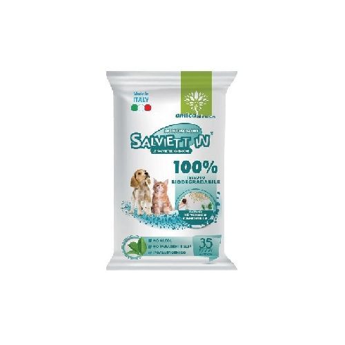 Salviett In Te Verde e Camomilla 35 pz biodegradabili <br/> Traversine e Salviette Cane