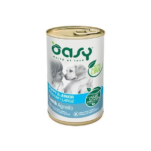 OASY WET DOG ONE PUPPY MEDIUM/LARGE AGNELLO 400 <br/> Cibo Umido per Cani
