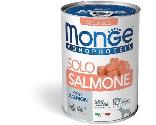 MONGE DOG SOLO SALMONE MONOPROTEICO 400 GR <br/> Cibo Umido per Cani
