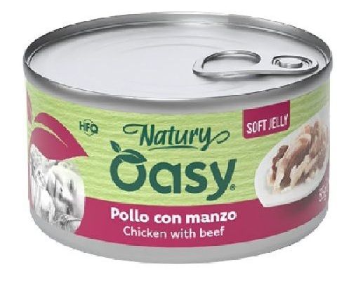 OASY WET CAT NATURY SOFT JELLY POLLO E MANZO 85 GR <br/> Cibo Umido per Gatti