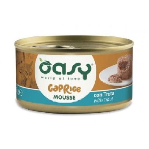 OASY WET CAT CAPRICE MOUSSE TROTA LATTINA 85 GR <br/> Cibo Umido per Gatti