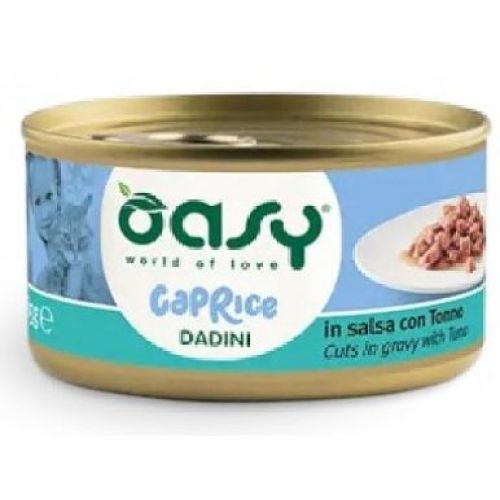 OASY WET CAT CAPRICE DADINI TONNO LATTINA 85 GR <br/> Cibo Umido per Gatti