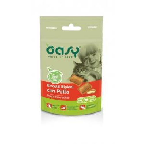 OASY SNACK CAT BISCOTTI RIPIENI POLLO 60 GR <br/> Snack e Premi per Gatti