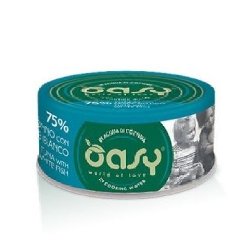 OASY WET CAT MORE LOVE LATTINA-TONNO CON PESCE BIANCO 70 gr <br/> Cibo Umido per Gatti