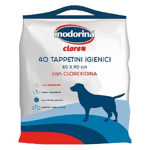 INODORINA TAPPETINI CLOREX 40PZ 60X90CM <br/> Traversine e Salviette Cane