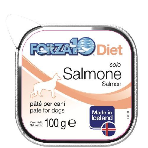FORZA10 PATE CANE SOLO DIET SALMONE 100 GR VASCHETTA <br/> Cibo Umido per Cani